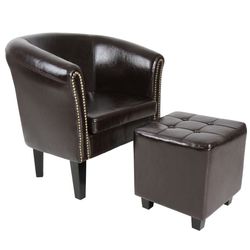 MIADOMODO Fotel Chesterfield barna 58 x 71 x 70 cm