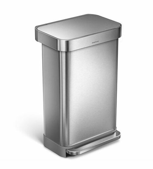 Simplehuman pedálos szemeteskosár 45 l, ezüst